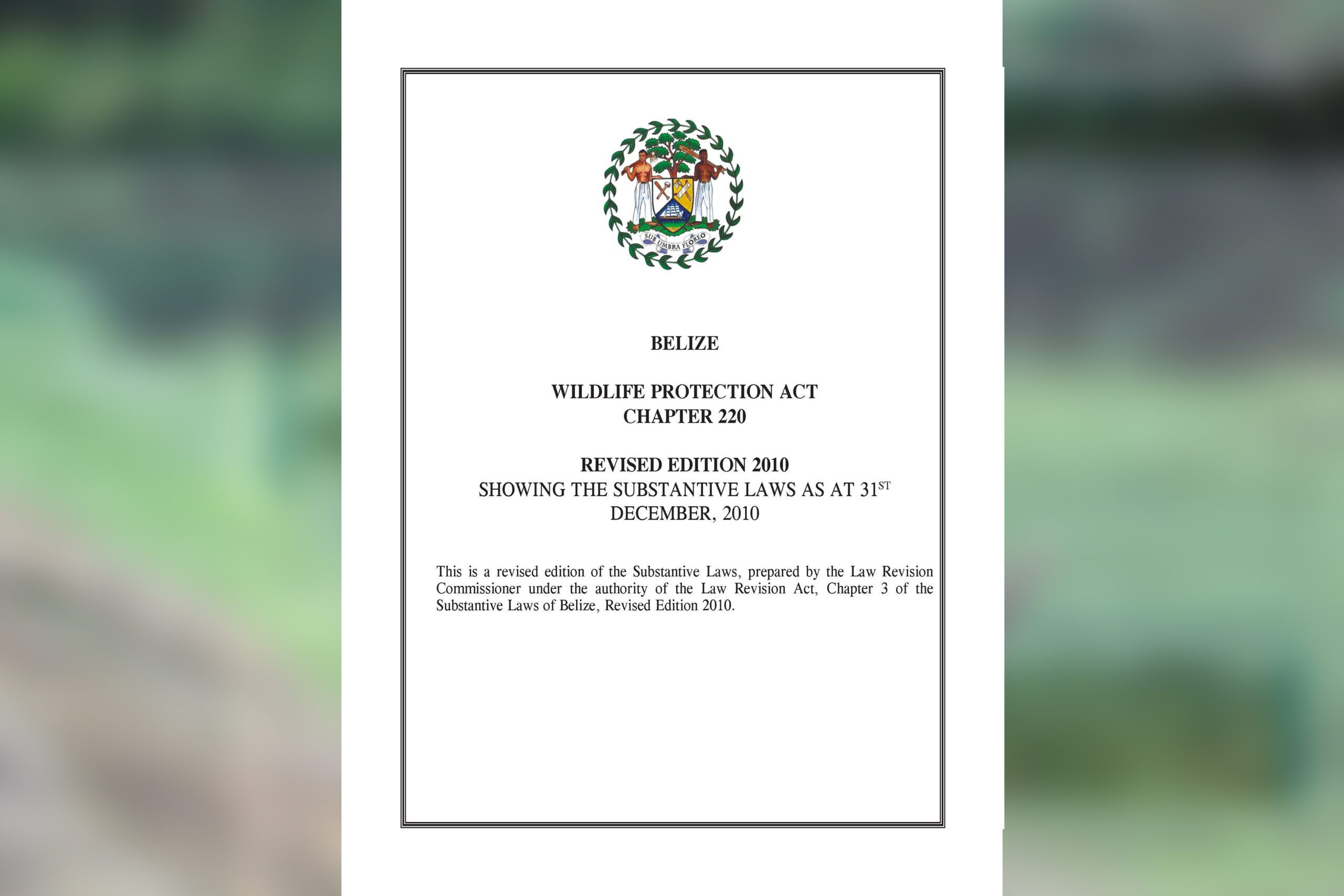 WILDLIFE PROTECTION ACTCHAPTER 220 REVISED EDITION 2010